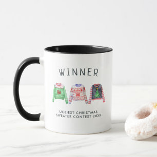 Caneca Prêmio de Concurso de Suéter de Natal Feio