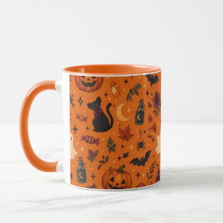 Caneca Premium de Halloween – Abóboras, Fantasmas,