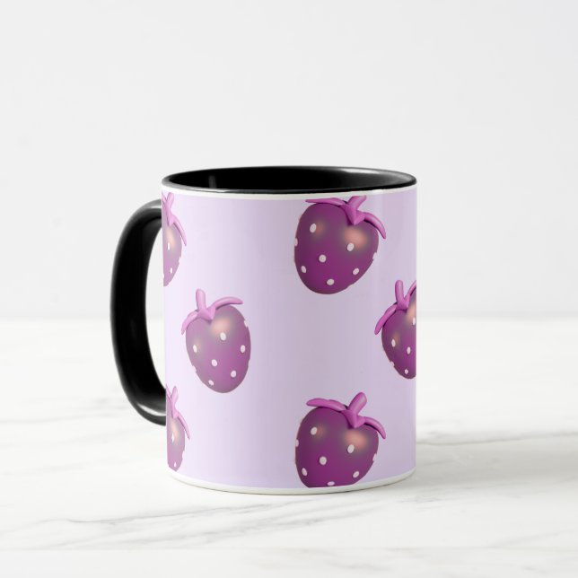 Caneca Preppy Coquette Kawaii Girly Purple Strawberry Mug (Frente Esquerda)