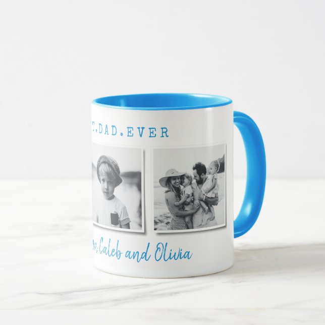 Caneca Presente azul moderno de dia de os pais com várias (Frente Esquerda)