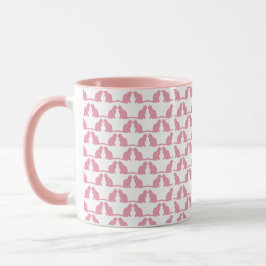 Caneca Presente Bonito Padrão de Gatos Rosa