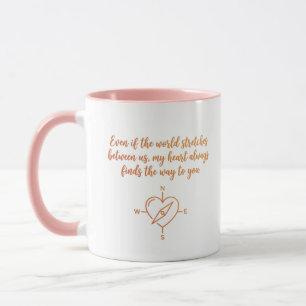 Caneca Presente Bússola do Coração para Relacionamento à