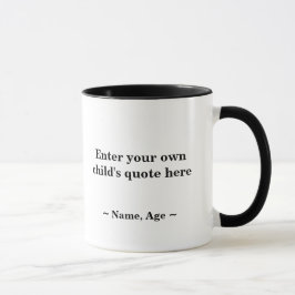 Caneca Presente com Grin: Mug de citação de criança perso