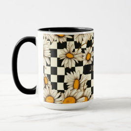 Caneca Presente com Nome em Xadrez de Margarida Retro Gro