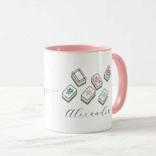 Caneca Presente da Equipe Divertida de Mahjong Nome do Cl