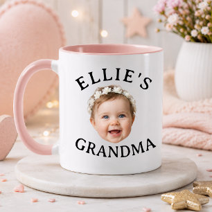 Caneca Presente da vovó com rosto de bebê personalizado
