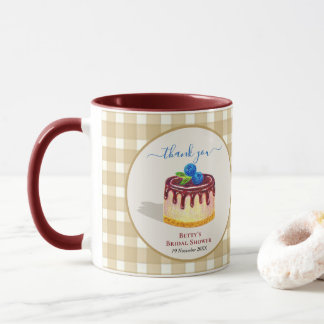 Caneca Presente de Agradecimento Bege Marrom Bolo Fofo Ch