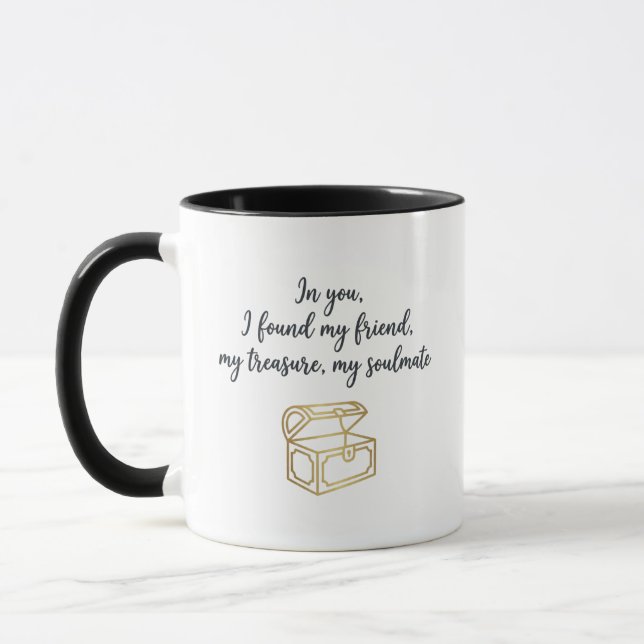 Caneca Presente de Alma Gêmea de Ouro para Casais (Esquerda)