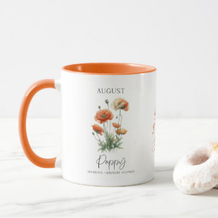 Caneca Presente de aniversário com flor do mês de nascime