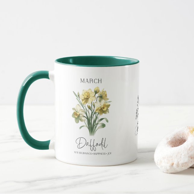 Caneca Presente de aniversário da flor do mês de nascimen (Com Donut)