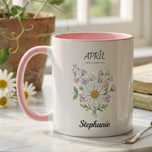 Caneca Presente de Aniversário da Irmã Flor Botânica de A