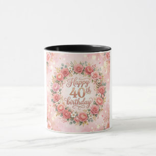 Caneca Presente de aniversário de 40 anos feliz