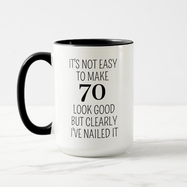 Caneca Presente de Aniversário de 70 Anos para Mulheres,  (Esquerda)