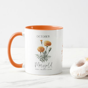 Caneca Presente de aniversário de outubro Flor do mês de