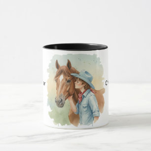 Caneca Presente de Aniversário do Vaqueiro Azul Beijando