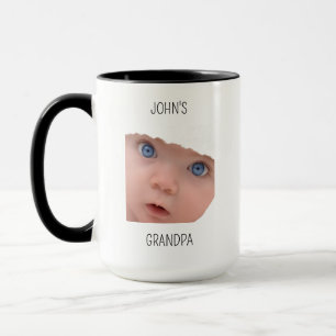 Caneca Presente de Aniversário do Vovô, Rosto de Bebê, Pr