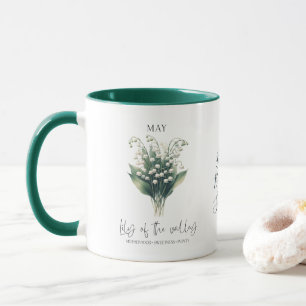Caneca Presente de aniversário Flor do Mês de Maio Lírio