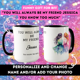 Caneca Presente de aniversário para melhor amiga BFF piad