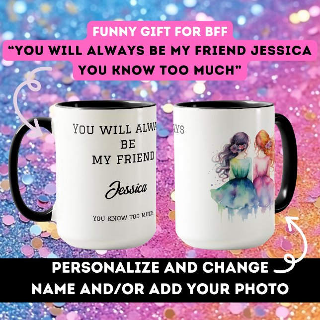 Caneca Presente de aniversário para melhor amiga BFF piad (Criador carregado)
