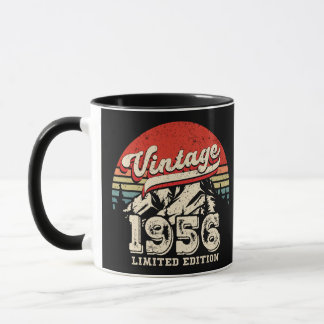 Caneca Presente de Aniversário Retro 1956 Vintage 70º Ani