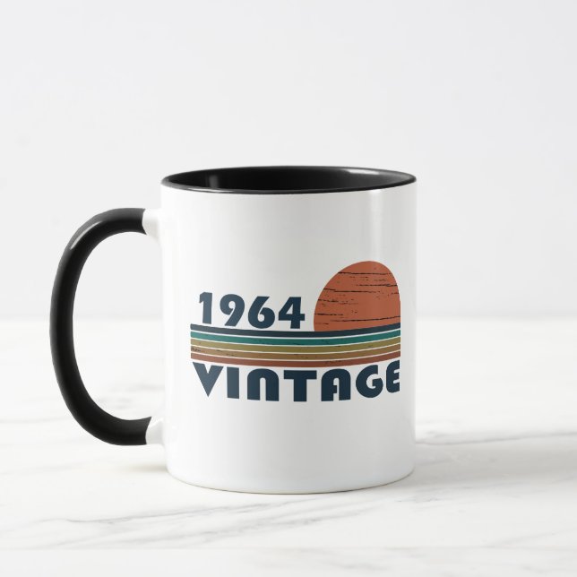 Caneca Presente de aniversário vintage nascido em 1964 (Esquerda)