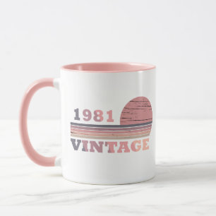 Caneca Presente de aniversário vintage nascido em 1981