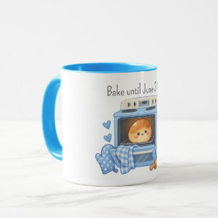 Caneca Presente de Anúncio de Bebê Menino Bun no Forno