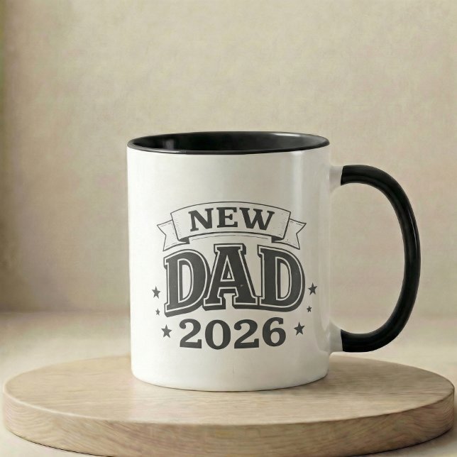 Caneca Presente de Anúncio de Gravidez Novo Pai 2026 (Pregnancy Announcement Gift New Dad 2026 Mug)