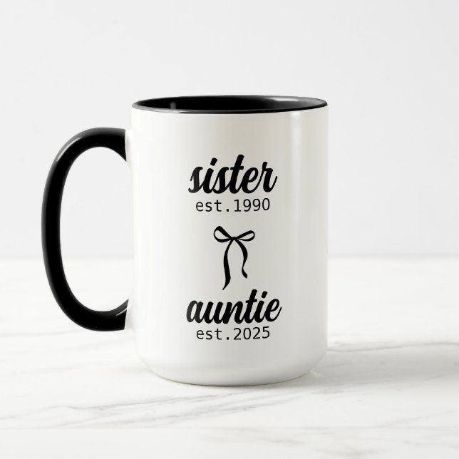 Caneca Presente de anúncio de gravidez para irmã esperand (Esquerda)