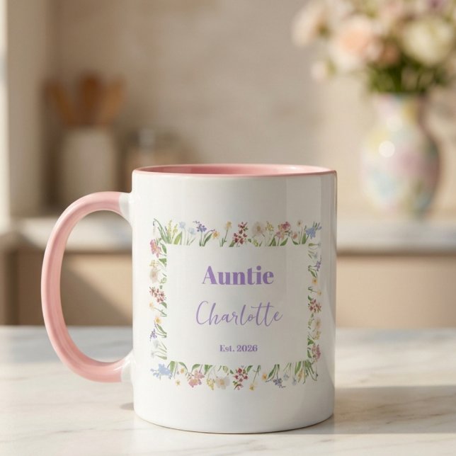 Caneca Presente de anúncio de gravidez tia (Criador carregado)