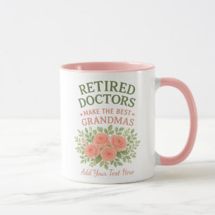 Caneca Presente de Aposentadoria Floral Melhor Avó Médica