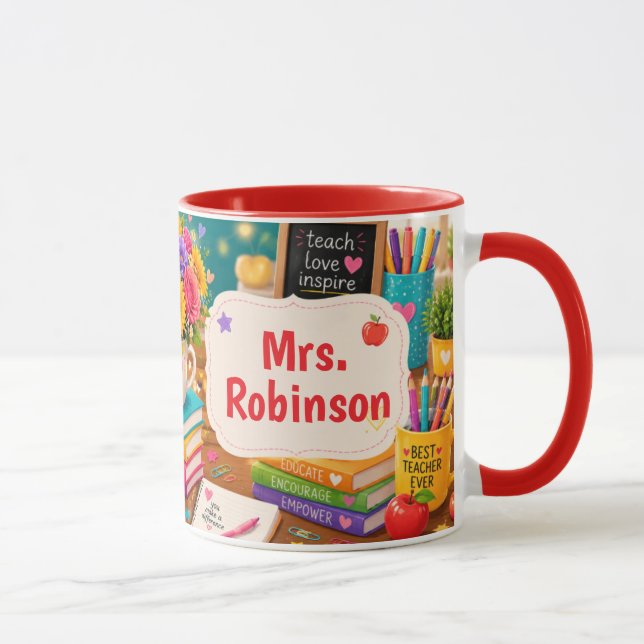 Caneca Presente de Apreciação para Professores Colorido  (Direita)