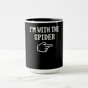 Caneca Presente de aranha   Estou com a fantasia de aranh