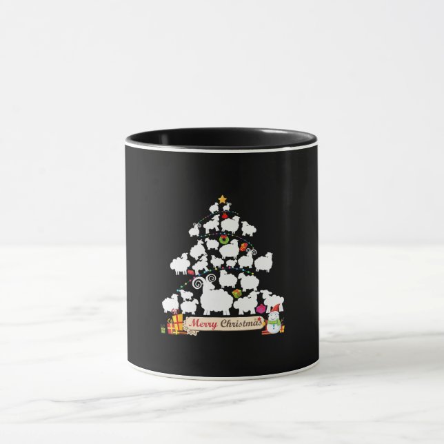 Caneca Presente de árvore de Natal de ovelha | Presentes  (Centro)