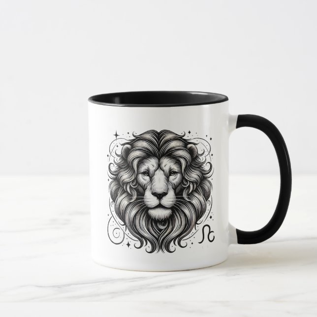 Caneca Presente de Astrologia Leão Zodíaco (Direita)