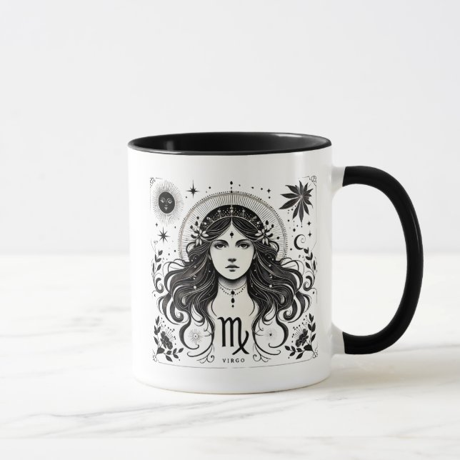 Caneca Presente de Astronomia do Zodíaco de Virgem (Direita)