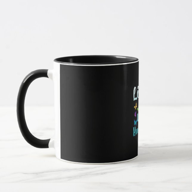 Caneca Presente de borboleta | A Vida É Como Uma Borbolet (Esquerda)