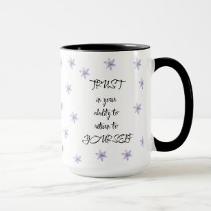 Caneca Presente de Citação Floral Positiva Para Ela Ele A