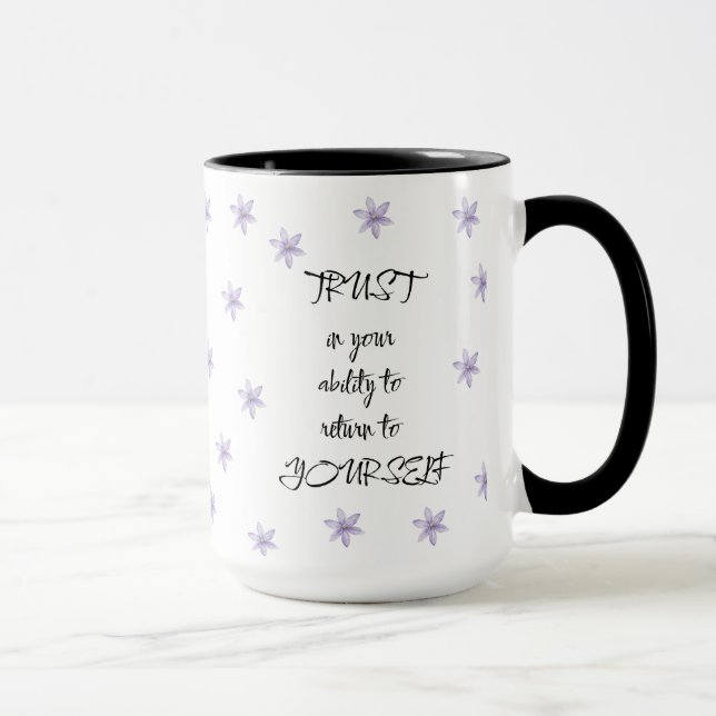 Caneca Presente de Citação Floral Positiva Para Ela Ele A (Direita)
