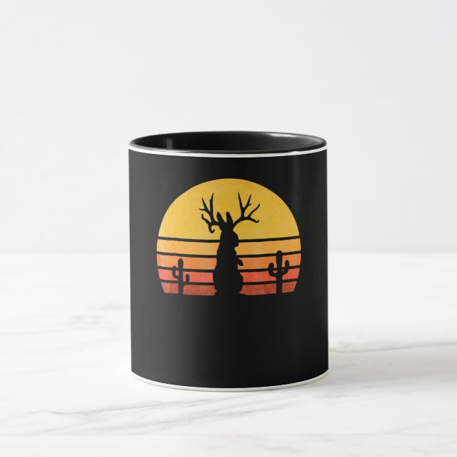 Caneca Presente de coelho| Coelho Criptido Jackalope (Centro)