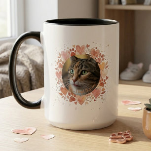 Caneca Presente de Coroa de Coração com Foto de Pet que D
