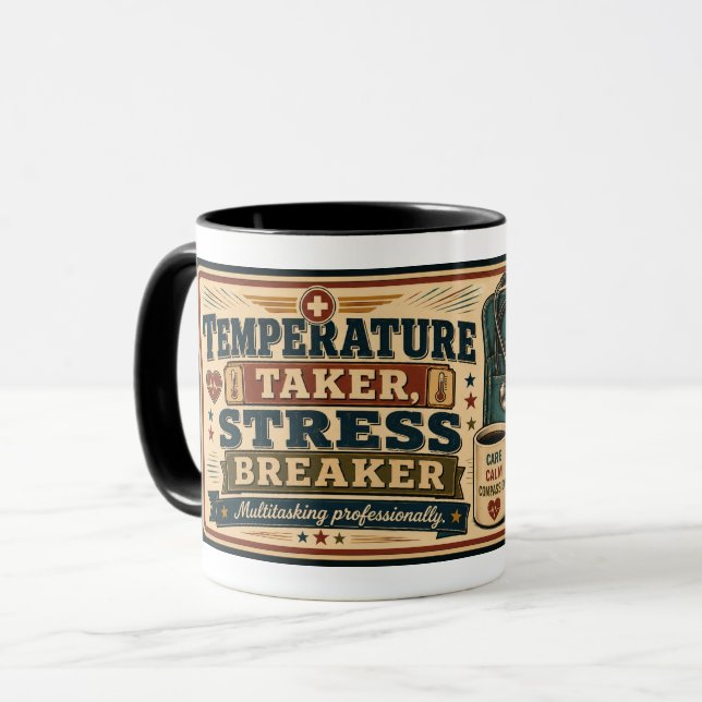 Caneca Presente de Enfermeira para Mulheres Citação Médic (Frente Esquerda)
