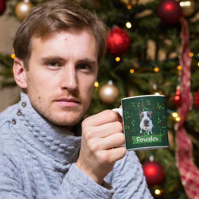 Caneca Presente de férias com foto de animal de estimação (Criador carregado)