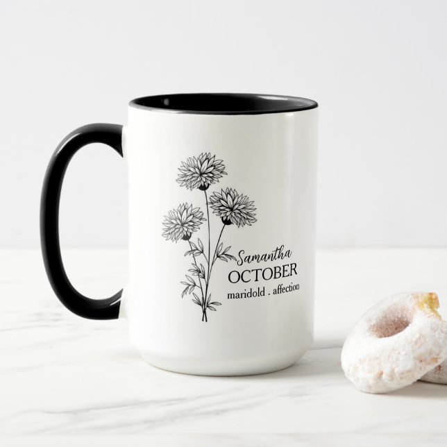 Caneca Presente De Flor De Nascimento Para Mulheres Costu (Com Donut)
