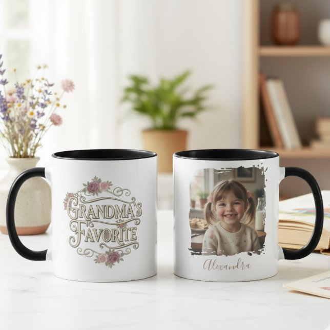 Caneca Presente de Foto do Neto Favorito da Vovó (Personalized Grandma photo mug)