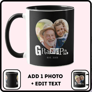 Caneca Presente de Foto do Vovô Estabelecido Para o Avô