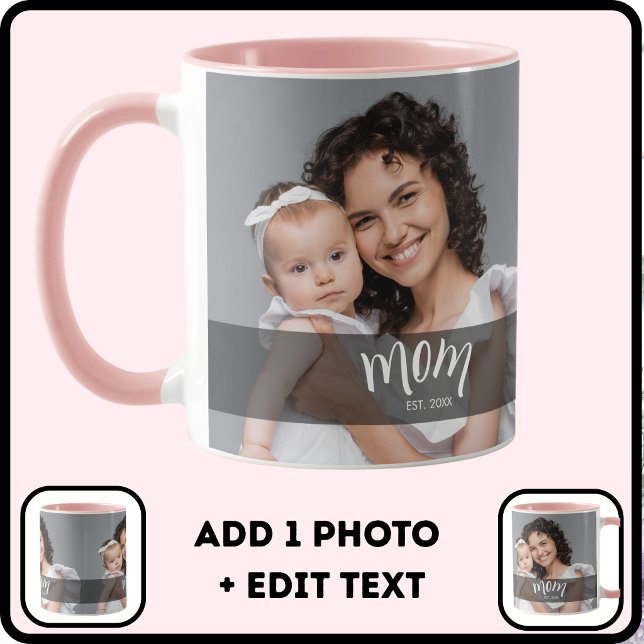 Caneca Presente de Foto Estabelecido pela Mamãe para Nova (Criador carregado)