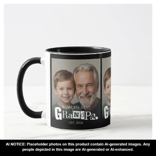 Caneca Presente de Foto Melhor Avô do Mundo Ano de Fundaç