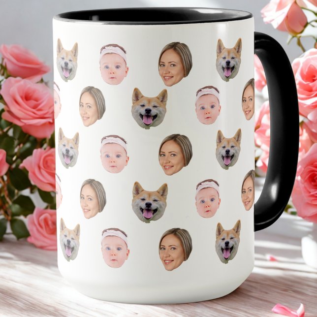 Caneca Presente De Foto Personalizado Face 3 Para Família (Criador carregado)