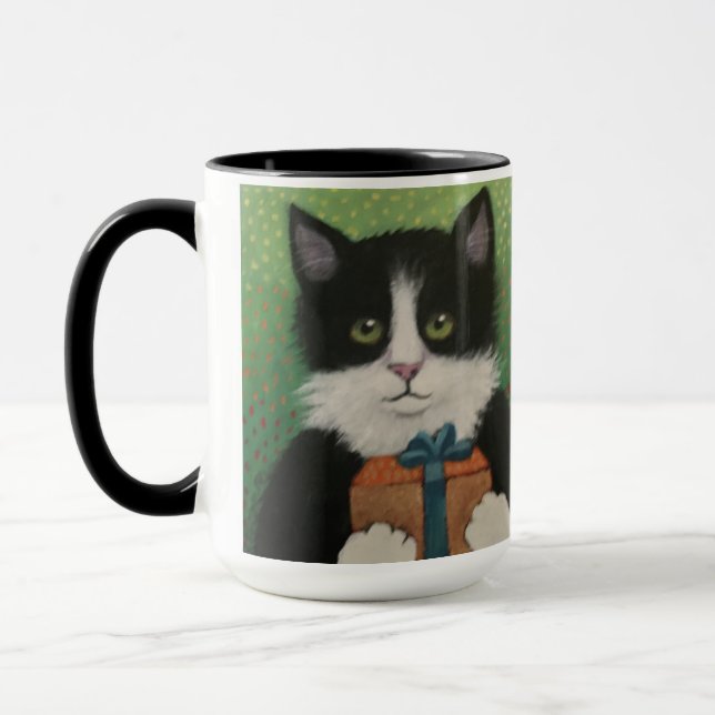 Caneca Presente de Gato Tuxedo (Esquerda)